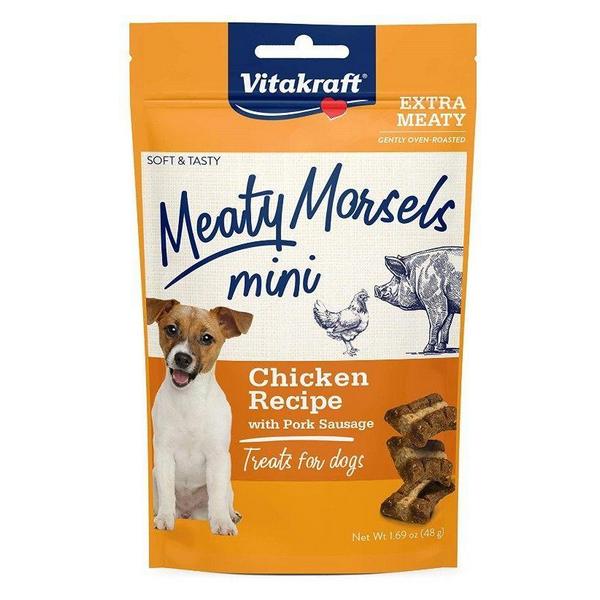 Vitakraft Meaty Morsels Mini Chicken Recipe with Pork Sausage Dog Treat - 1.69 oz - Giftscircle