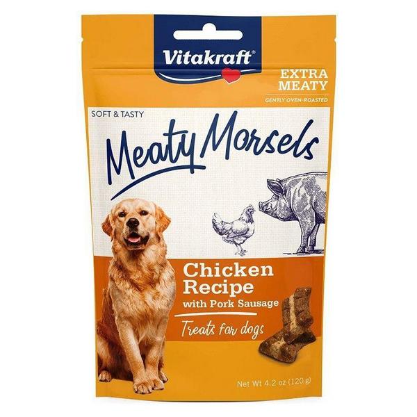 Vitakraft Meaty Morsels Mini Chicken Recipe with Pork Sausage Dog Treat - 4.2 oz - Giftscircle