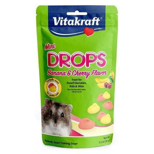 Vitakraft Mini Drops Treat for Hamsters, Rats & Mice - Banana & Cherry Flavor - 2.5 oz - Giftscircle