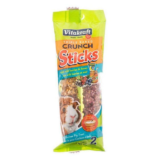 Vitakraft Triple Baked Crunch Sticks Treat for Guinea Pigs - Berry & Yogurt Flavor - 2 Pack - Giftscircle