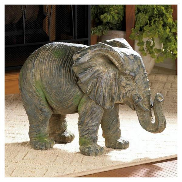 Weathered-Look Iron Elephant Statue - Giftscircle