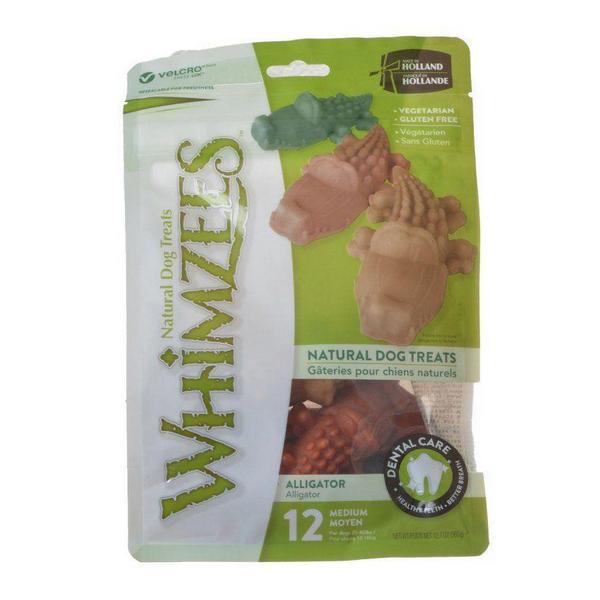 Whimzees Natural Dental Care Alligator Dog Treats - Medium - 12 Pack - (Dogs 25-40 lbs) - Giftscircle