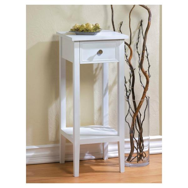White Accent Table or Plant Stand - Giftscircle