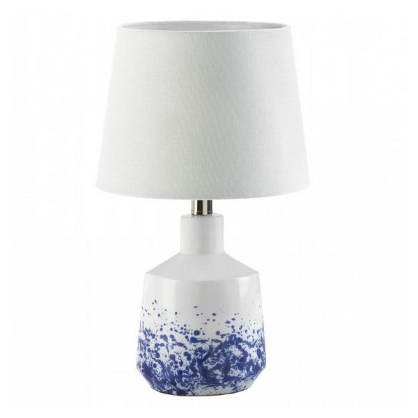 White and Blue Splash Porcelain Table Lamp - Giftscircle