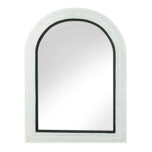 White Arched Wall Mirror with Black Trim - Giftscircle