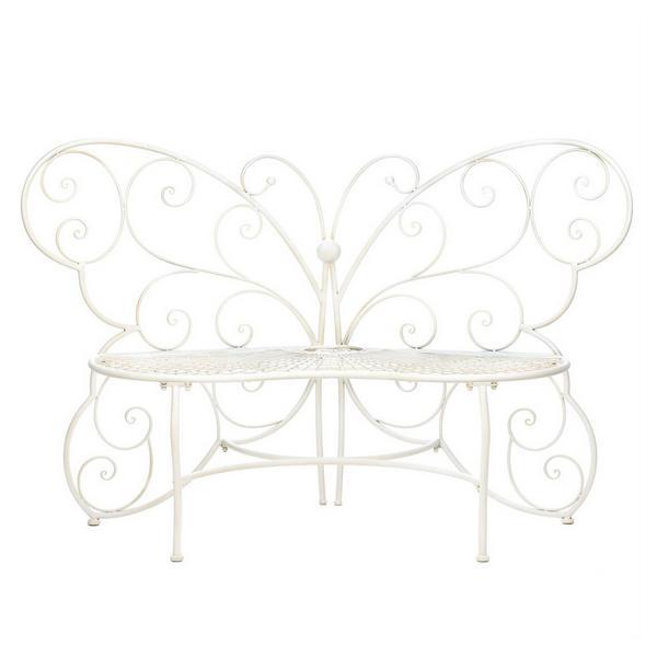 White Butterfly Garden Bench - Giftscircle