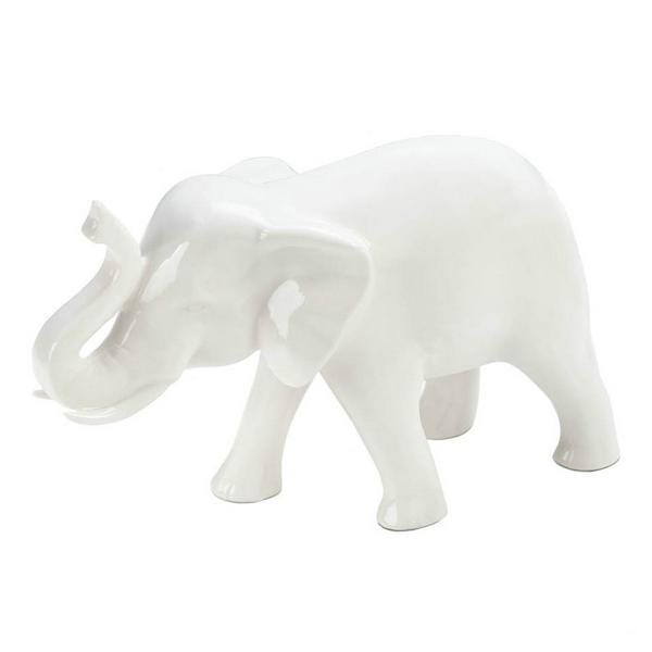 White Ceramic Elephant - 4.75 inches - Giftscircle