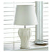 White Ceramic Table Lamp - Abstract Curves - Giftscircle