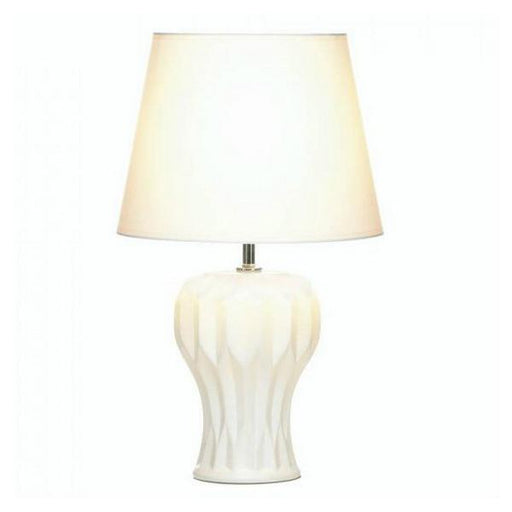 White Ceramic Table Lamp - Abstract Curves - Giftscircle