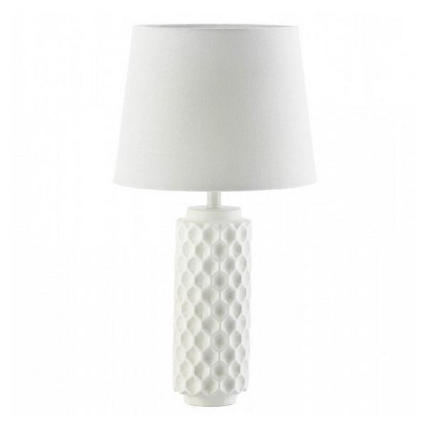 White Cylinder Honeycomb Table Lamp - Giftscircle