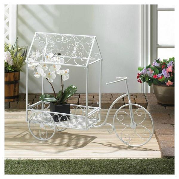 White Iron Tricycle Plant Cart - Giftscircle