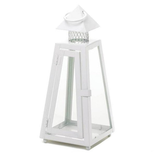 White Pyramid Candle Lantern - 11.5 inches - Giftscircle
