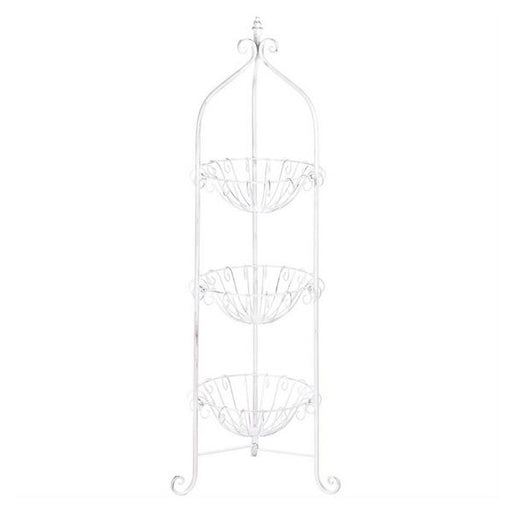 White Three-Tier Wire Basket Stand - Giftscircle