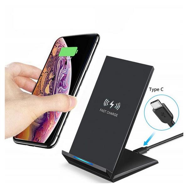 Wireless fast Phone Charger vertical (15W) - Black - Giftscircle