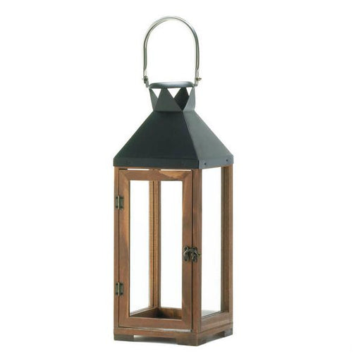 Wood and Metal Candle Lantern - 19 inches - Giftscircle