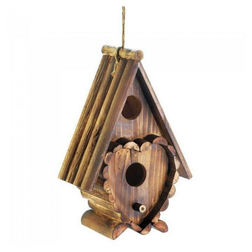 Wood Cottage Heart A-Frame Bird House - Giftscircle