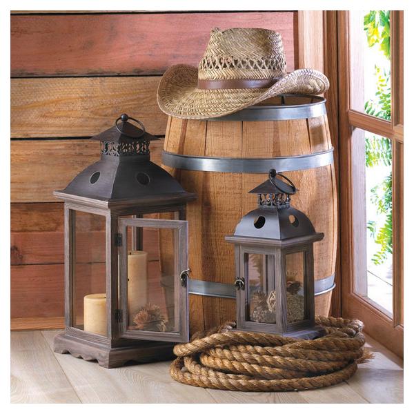 Wood Frame Candle Lantern - 12 inches - Giftscircle
