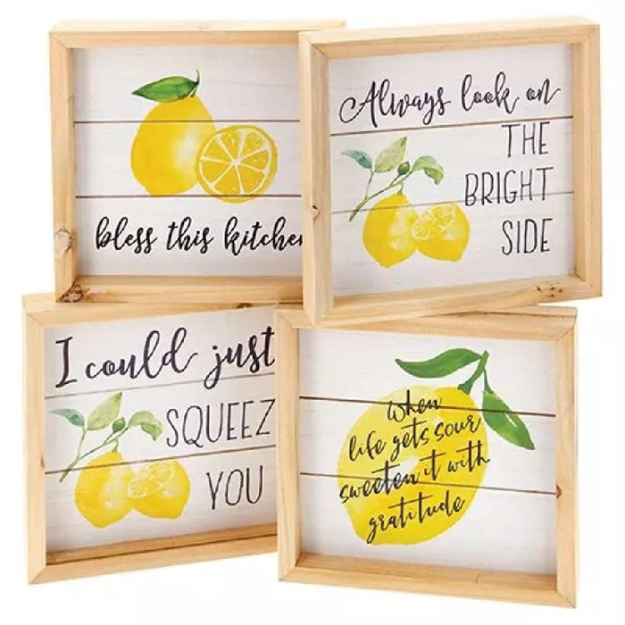 Wood-Framed Lemon Signs - Giftscircle