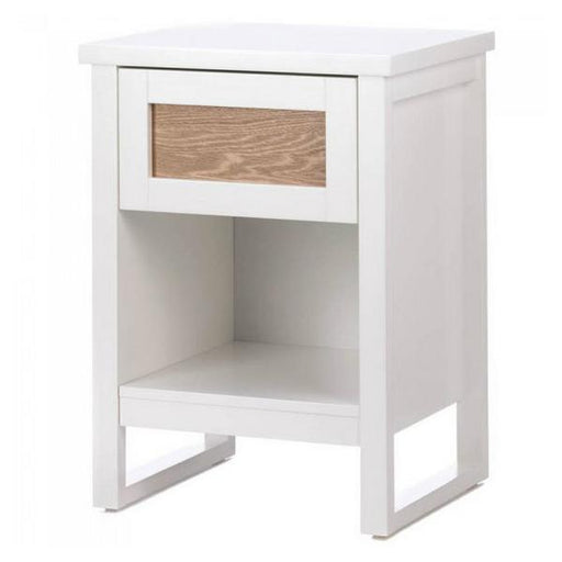 Wood Front White Side Table - Giftscircle