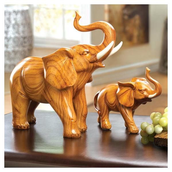 Wood-Look Lucky Elephant - 5.1 inches - Giftscircle