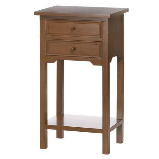 Wood Side Table with Two Drawers - Giftscircle