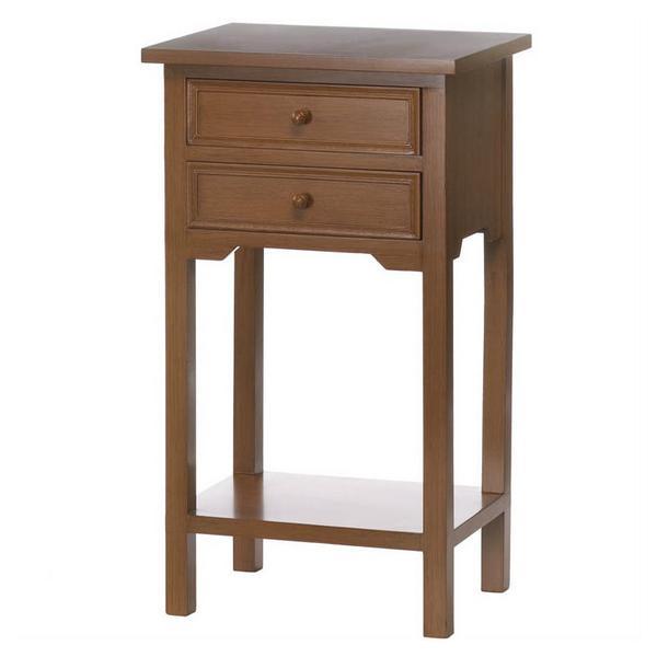 Wood Side Table with Two Drawers - Giftscircle