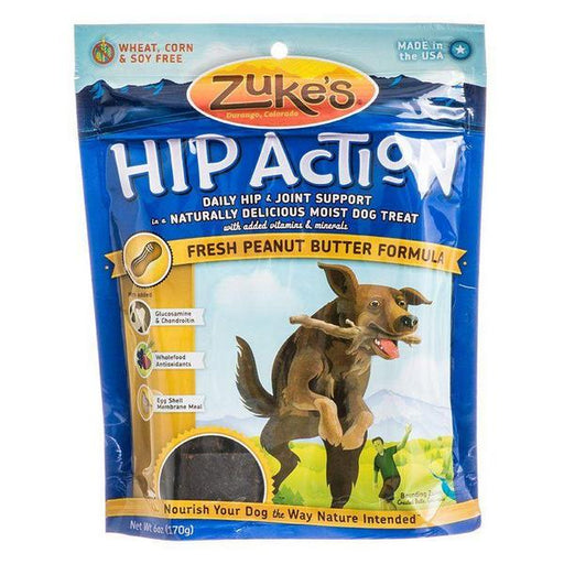 Zukes Hip Action Dog Treats - Peanut Butter & Oats Recipe - 6 oz - Giftscircle