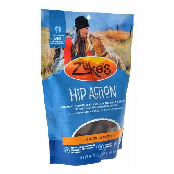 Zukes Hip Action Hip & Joint Supplement Dog Treat - Roasted Chicken Recipe - 1 lb - Giftscircle