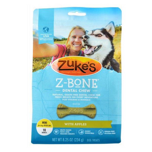 Zukes Z-Bones Dental Chews - Clean Apple Crisp - Mini (18 Pack - 9 oz) - Giftscircle