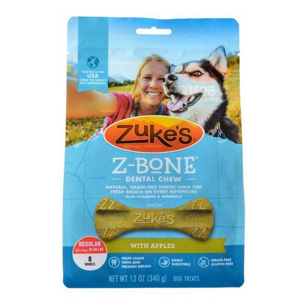 Zukes Z-Bones Dental Chews - Clean Apple Crisp - Regular (8 Pack - 12 oz) - Giftscircle