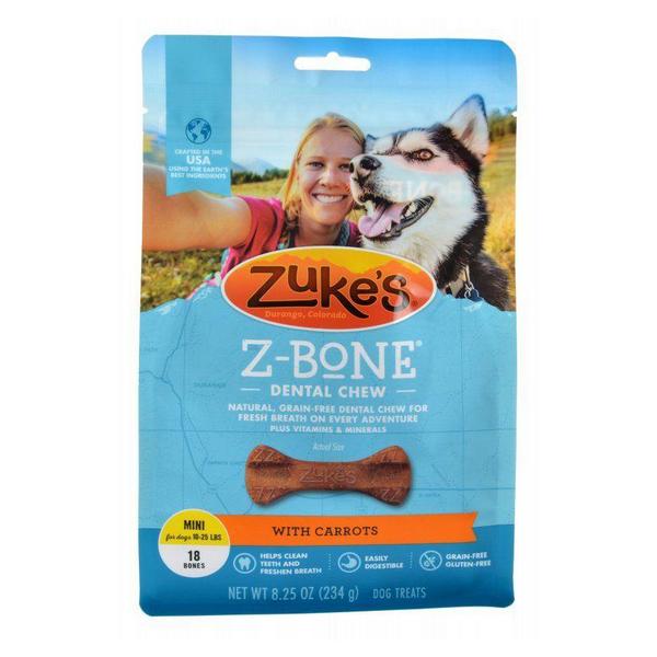 Zukes Z-Bones Dental Chews - Clean Carrot Crisp - Mini (18 Pack - 9 oz) - Giftscircle